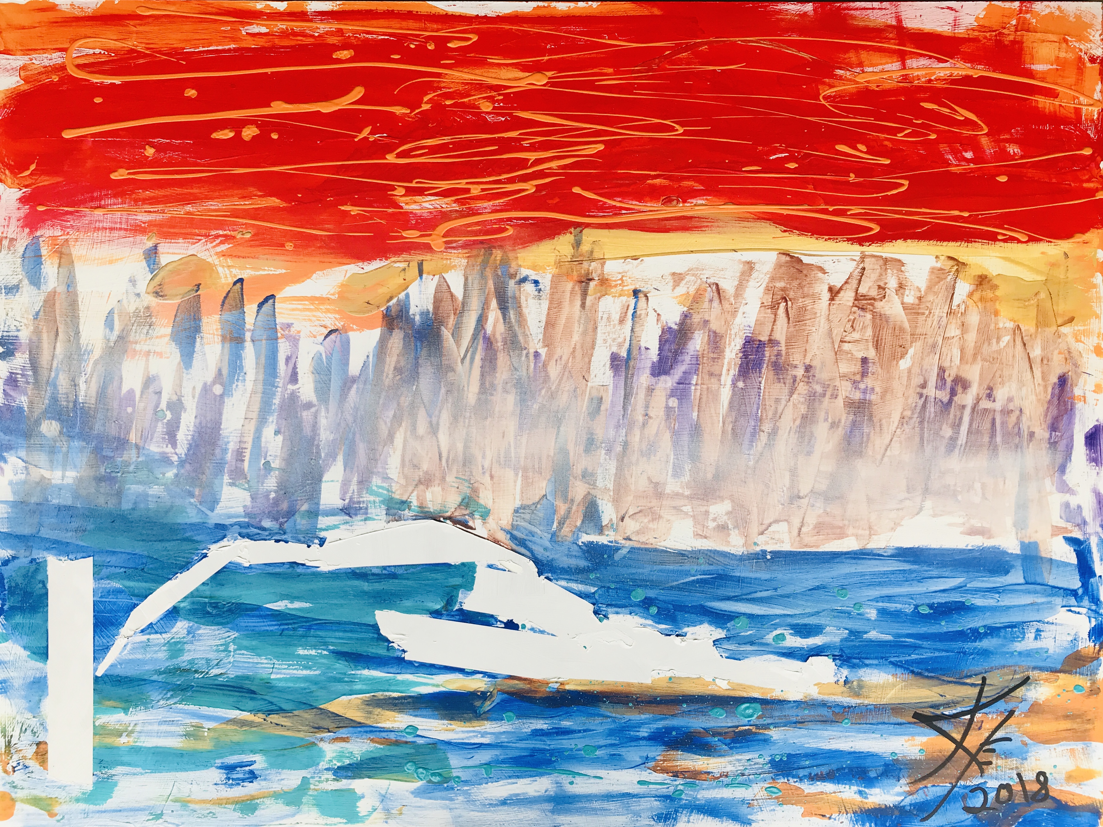 Glacier Bay abstract acrylic painting